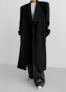Women The Frankie Shop London Double Breasted Coat - Black Black Outerwear - Image 3