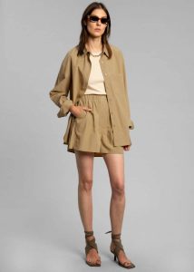 Women The Frankie Shop Lui Organic Cotton Boxer Short - Sahara Bottoms Beige - Image 3
