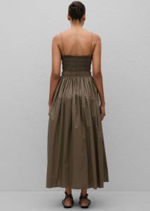 Women The Frankie Shop Matteau Shirred Bodice Dress - Birch Brown Dresses - Image 4