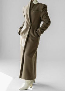 Women The Frankie Shop Melva Long Coat - Taupe Beige Outerwear