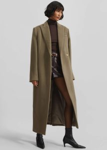 Women The Frankie Shop Melva Long Coat - Taupe Beige Outerwear - Image 4