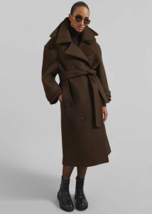 Women The Frankie Shop Outerwear Calbourne Oversized Wool Coat - Brown Brown