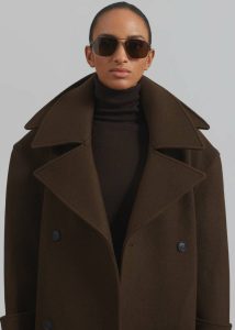 Women The Frankie Shop Outerwear Calbourne Oversized Wool Coat - Brown Brown - Image 4