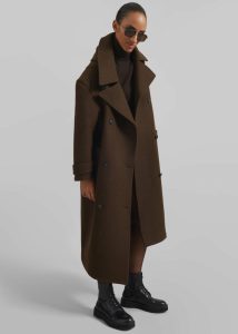 Women The Frankie Shop Outerwear Calbourne Oversized Wool Coat - Brown Brown - Image 5