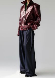 Women The Frankie Shop Outerwear Norbury Faux Leather Jacket - Burgundy Red - Image 4