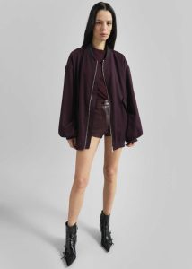 Women The Frankie Shop Outerwear Red Astra Bomber Jacket - Burgundy