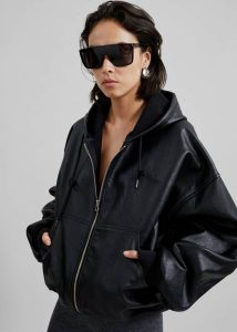 Women The Frankie Shop Outerwear Santiago Faux Leather Jacket - Black Black - Image 2