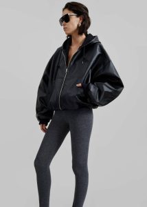 Women The Frankie Shop Outerwear Santiago Faux Leather Jacket - Black Black - Image 3