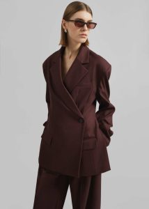 Women The Frankie Shop Red Durham Crossover Blazer - Burgundy Outerwear - Image 2