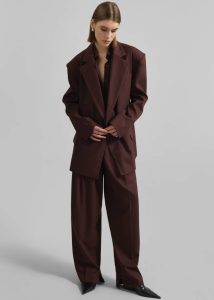 Women The Frankie Shop Red Durham Crossover Blazer - Burgundy Outerwear
