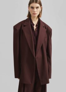 Women The Frankie Shop Red Durham Crossover Blazer - Burgundy Outerwear - Image 3