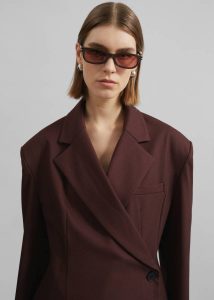 Women The Frankie Shop Red Durham Crossover Blazer - Burgundy Outerwear - Image 4