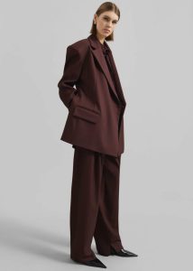 Women The Frankie Shop Red Durham Crossover Blazer - Burgundy Outerwear - Image 5