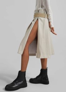 Women The Frankie Shop Sarina Pleated Skirt - Beige Beige Bottoms