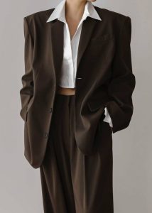 Women The Frankie Shop Tansy Oversized Blazer - Chocolate Brown Outerwear