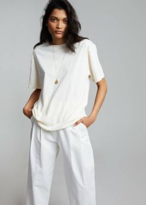 Women The Frankie Shop Tops Beige Lilou Simple Tee - Beige
