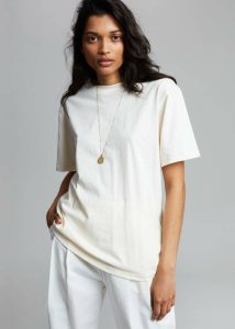 Women The Frankie Shop Tops Beige Lilou Simple Tee - Beige - Image 3
