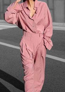 Women The Frankie Shop Tops Pink Gelso Shirt - Rose - Image 2