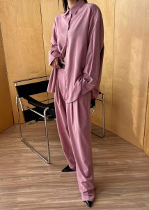Women The Frankie Shop Tops Pink Gelso Shirt - Rose - Image 3