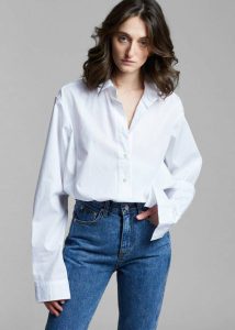 Women The Frankie Shop White Dusky Classic Oversized Shirt - White Tops - Image 3