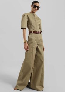 Women Thelatest Bianca Jumpsuit - Mud The Frankie Shop Jumpsuits Beige