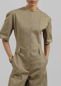 Women Thelatest Bianca Jumpsuit - Mud The Frankie Shop Jumpsuits Beige - Image 4