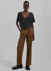 Women Tops Black Asten V-Neck T-Shirt - Black The Frankie Shop - Image 4