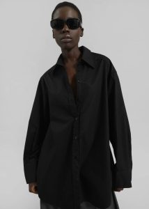 Women Tops Kent Button Up Shirt - Black The Frankie Shop Black - Image 3
