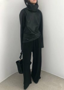 Women Tops Lofoten Mock Neck Faux Leather Top - Black Black The Frankie Shop - Image 3