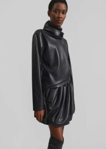 Women Tops Lofoten Mock Neck Faux Leather Top - Black Black The Frankie Shop - Image 4