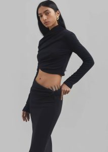 Women Tops Margot Asymmetric Top - Black Black The Frankie Shop - Image 2