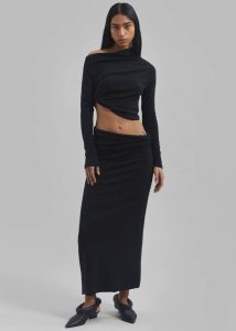 Women Tops Margot Asymmetric Top - Black Black The Frankie Shop - Image 4