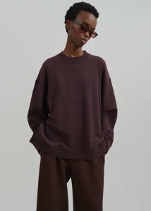 Women Tops Purple The Frankie Shop Talia Sweatshirt - Dark Plum - Image 4