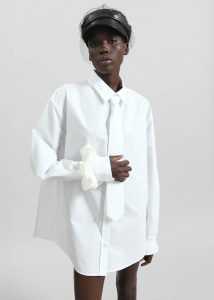Women Tops White The Frankie Shop Perna Tie Neck Shirt - White