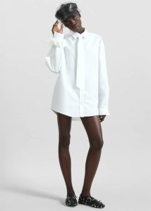Women Tops White The Frankie Shop Perna Tie Neck Shirt - White - Image 3
