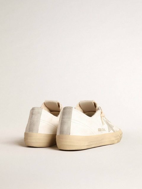 Women V-Star Golden Goose V-Star In Nappa Leather With Ice-Gray Suede Star And Heel Tab - Image 4