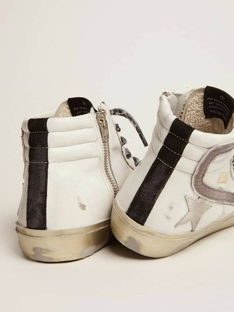 Women White Golden Goose Women's Slide With Star In White Suede And Leather Flash Slide - Image 5