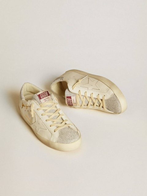 Women White Super-Star Women’s Super-Star Ltd In White Leather With Swarovski Micro-Crystal Inserts Golden Goose - Image 2
