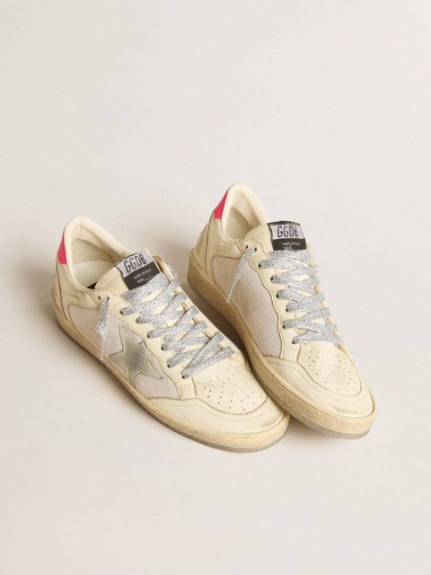 Women Women's Ball Star Ltd In Nappa Leather And Mesh With Suede Star And Leather Heel Tab Ball Star Golden Goose - Image 2