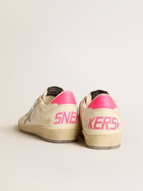 Women Women's Ball Star Ltd In Nappa Leather And Mesh With Suede Star And Leather Heel Tab Ball Star Golden Goose - Image 4