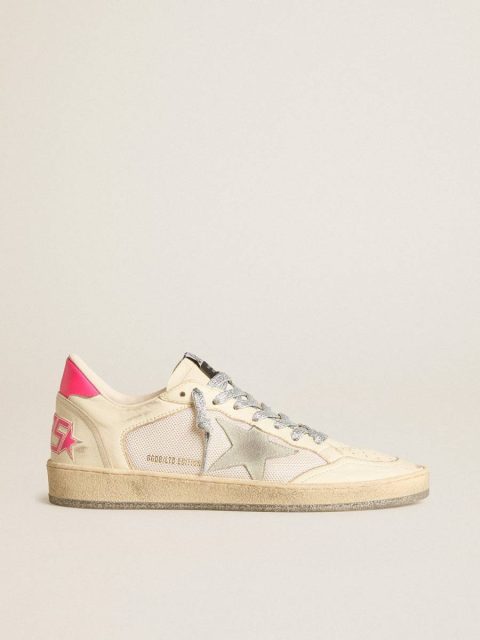 Women Women's Ball Star Ltd In Nappa Leather And Mesh With Suede Star And Leather Heel Tab Ball Star Golden Goose