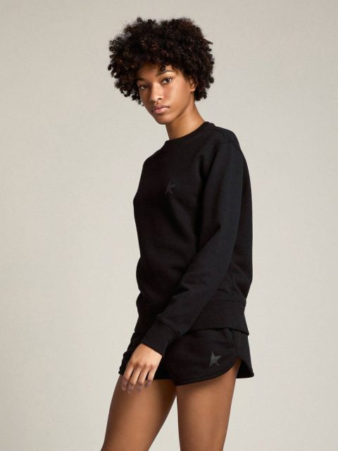 Women Women's Black Shorts With Tone-On-Tone Star Skirts & Shorts Golden Goose Black - Image 4