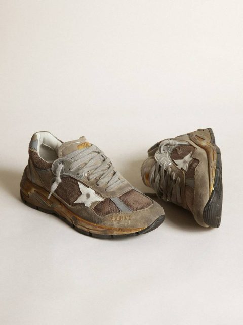 Women Women's Dad-Star In Dove Gray Mesh And Suede Dad-Star Golden Goose - Image 2