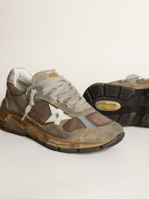 Women Women's Dad-Star In Dove Gray Mesh And Suede Dad-Star Golden Goose - Image 4