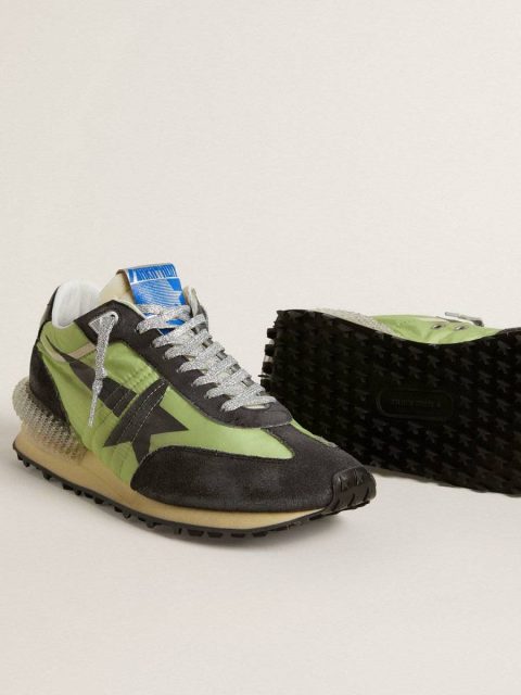 Women Women’s Marathon With Green Nylon Upper And Black Star Marathon Golden Goose - Image 3