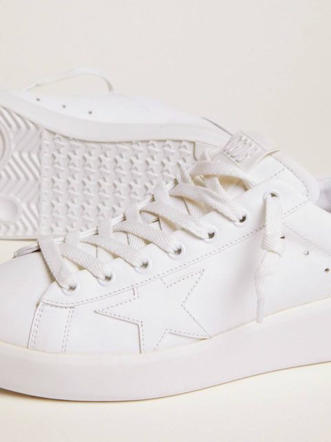 Women Women's Purestar Sneakers With Glittery Silver Heel Tab Purestar White Golden Goose - Image 3