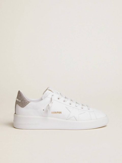 Women Women's Purestar Sneakers With Glittery Silver Heel Tab Purestar White Golden Goose
