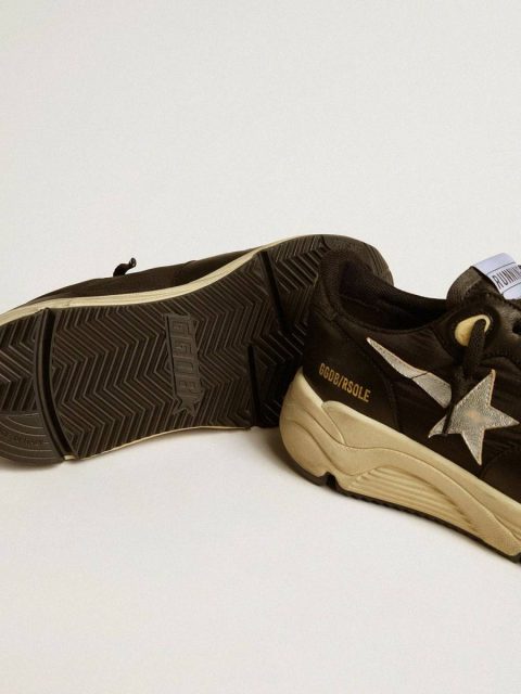 Women Women’s Running Sole In Black Nappa Leather And Nylon With A Silver Leather Star Running Sole Golden Goose - Image 3