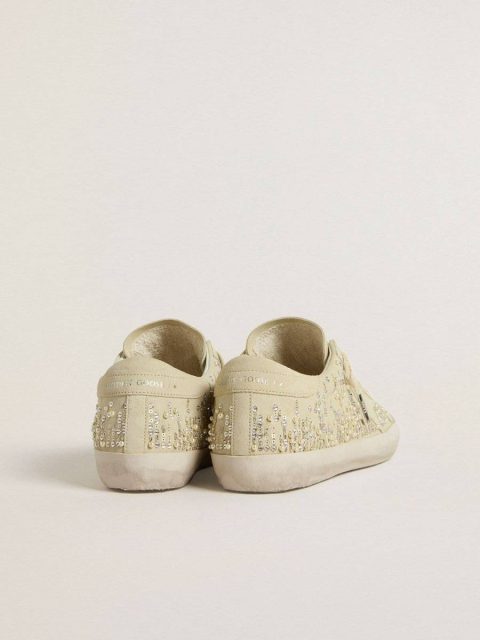 Women Women’s Super-Star In Beige Suede With Pearls And Swarovski Crystals Super-Star Golden Goose - Image 4