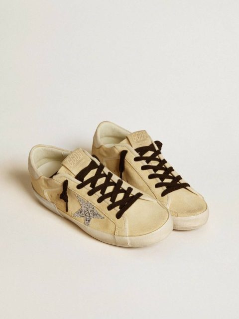 Women Women's Super-Star Ltd In Suede With Glitter Star And Leather Heel Tab Super-Star Golden Goose - Image 2
